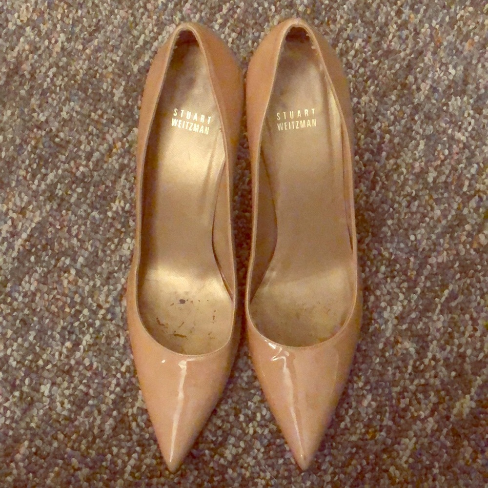 Stuart Weitzman Classic Nude Patent Heels